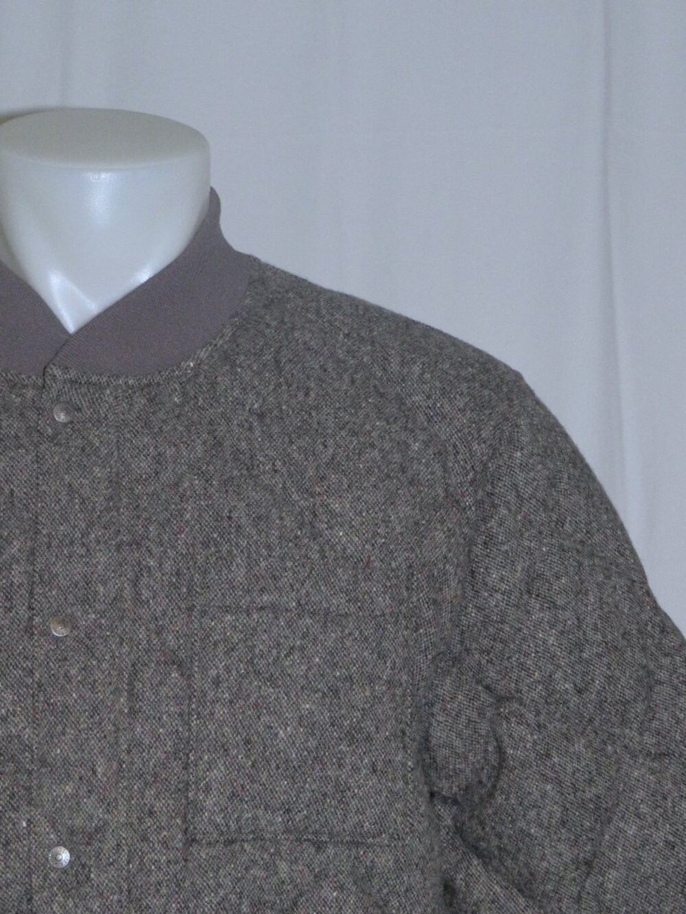 Todd Snyder Gray Donegal Tweed Quilted Down Puffer Coat Large
